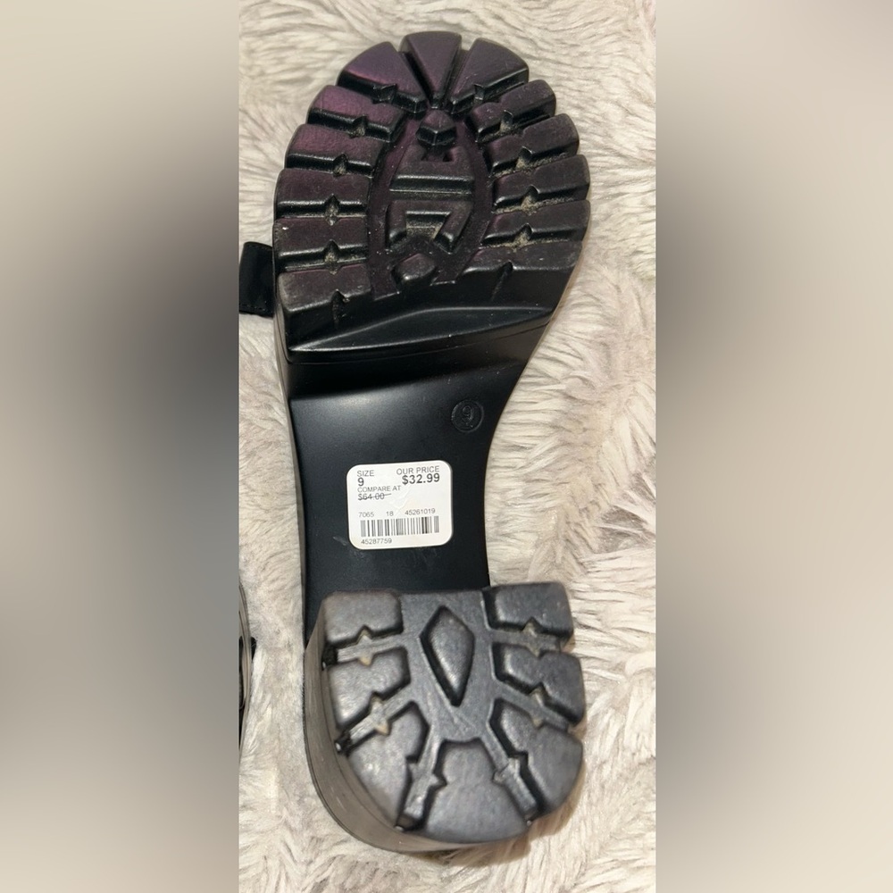 Black Platform Slide Heels - Picture 4 of 4